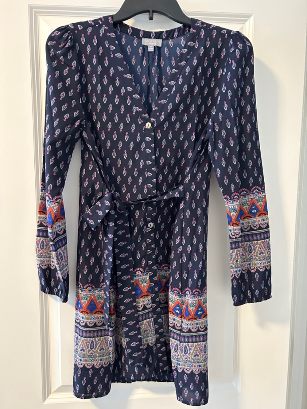 Octavia Navy Paisley Border Print Tunic